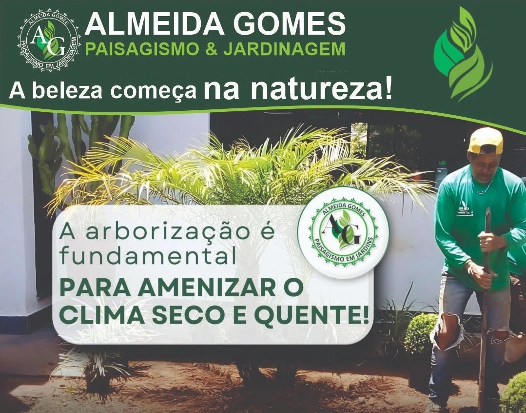 Serviços da Almeida Gomes Paisagismo em ação. A beleza começa na natureza! A arborização é fundamental para amenizar o clima seco e quente!